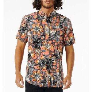Rip Curl Barrel Killa Short Sleeve Shirt In Coral Sz Medium New